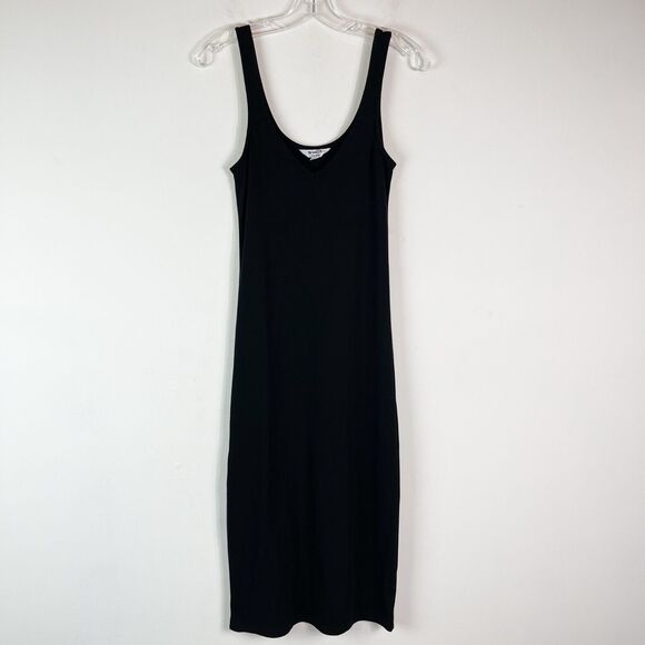 Steve Madden NWOT V-Neck Reisa Ribbed Sleeveless Tank Dress Black Size S - Picture 2 of 4